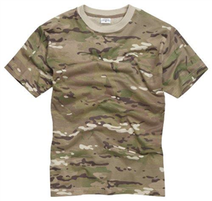 100% Cotton Military Style T-Shirt - Multi Camouflage (L)