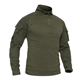 TACVASEN Camping T-Shirt Men Outdoor Army Shirt Long Sleeve Hiking TShirt Tee Top Jackets, Army Green, M