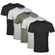 Gildan Men's Crew T-Shirts, Multipack, Style G1100 Underwear, Black/Sport Grey/Military Green (5-Pack), XL (Pack of 5)