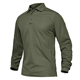 EKLENTSON Tactical Shirts for Men Long Sleeve Work Polo Shirts Quick Dry Performance Tactical SportsTop Lightweight Army Green,XL