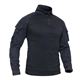 TACVASEN Cotton T-Shirt Men Long Sleeve Military Winter Outdoor Casual TShirt Mens Tee Top, Black, UK XL (fit Chest 40 in-43 in)
