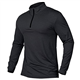 CARWORNIC Men's Sports Tops 1/4 Zip Long Sleeve Gym Running T-Shirts Quick-Dry Golf Hiking Polo Shirts Lightweight Pullover Tops Breathable Spring Workout Athletic Shirts Black