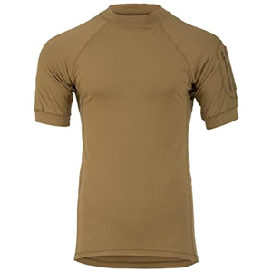Highlander Combat Tactical T-Shirt Stretch Cotton Pockets on Sleeve Coyote Tan (Medium)