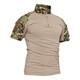 LiliChan Men’s Tactical Short Sleeve Shirts Military Shirt Outdoor Shirt Tactical Combat Shirt with Zipper (X-Large, CP Camouflage)