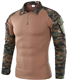 FENG Men's Tactical Military Combat T-Shirt Long Sleeve Slim Fit Camo Shirt Military Uniform Airsoft Accessories Hunting Hiking (Jungle Digital,M)