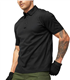 MIER Tactical Polo Short Sleeve Shirts for Men Golf Sports T-Shirts Work Quick Dry Collared Tops, Lightweight, Black, XL