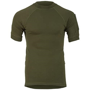 Highlander Combat Tactical T-Shirt Stretch Cotton Pockets on Sleeve Olive Green (Medium)