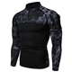 Men's 1/4 Zip Tactical Long Sleeve Shirt Military Style Combat Shirt with Pockets Airsoft Top Outdoor Clothing for Hunting Camping Hiking Black Camo Python,XXL