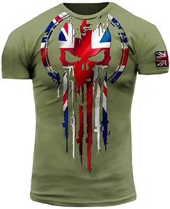 UK Army British Veteran Combat Military Camouflage T-Shirt Regular Fit Short Sleeve Size XL Medium Olive (as8, Alpha, x_l, Regular, Regular)