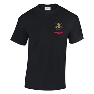 The Military Store Army Veteran Embroidered T-Shirt, Black, Medium