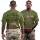 Purple Print House British Army Veteran T Shirt Mens - Ex Armed Forces Marine Navy Air Force Gift for Him Birthday Christmas - Union Jack Flag Top Grandad Dad, XL, Military Green