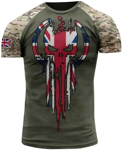 UK Army British Veteran T-Shirt Combat Military Camouflage T Shirt Regular Fit Short Sleeve Size 2XS -4XL Dark Olive UK07 (UK07, UK, Alpha, XL, Regular, Regular)