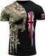 British Veteran UK Army T-Shirt Combat Military Camouflage T Shirt Regular Fit Short Sleeve Black UK05 (UK, Alpha, L, Regular, Regular, UK05)