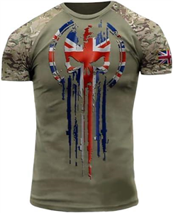 British Veteran UK Army Men's Fashion Printed Tee Top Casual Print T-Shirt UK10 (UK, Alpha, L, Regular, Regular, UK10)
