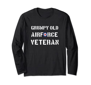 Grump old Royal Air Force RAF Veteran Roundel Long Sleeve T-Shirt