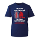 Lest We Forget British Flag Remembrance Day Veteran T-Shirt, Poppy Flower Unisex Kids Adults Top (Navy, 2XL)
