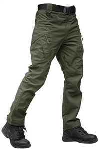 TACVASEN Military Trousers Mens Tactical Outdoor Hiking Pants Walking Work Cargo Trousers Army Green,34