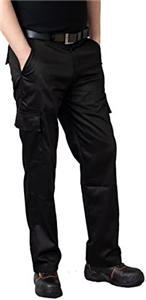 Ranger Cargo Work Trousers, Combat Style Tactical Work Pants in Black & Navy Blue. Built for Tradesmen, Ideal for Storing Tools, Designed with Maximum Durability. (Black 36 L)