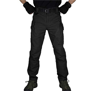 zuoxiangru Men's Tactical Combat Military Trousers, Outdoor Work Cargo Casual Pants Cotton Workwear Trousers (Black, Tag XXL)
