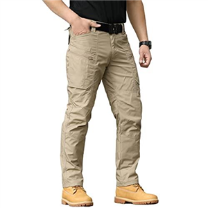 CARWORNIC Men’s Tactical Trousers Outdoor Hiking Pants for Men Rip-Stop Combat Cargo Pants Lightweight Military Pants Waterproof Fishing Work Camping Pants with Multi Pockets Khaki