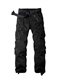 Aeslech Mens Cargo Work Combat Trousers Tactical Army Military Casual Cotton Workwear with 8 Pockets Black 34