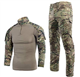 Men's Tactical Suit Combat Shirt and Pants Set Long Sleeve Ripstop Multicam Airsoft Clothing Woodland BDU Hunting Military Uniform, Cp, M