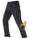 TACVASEN Military Trousers Men's Tactical Combat Cargo Fleece Trousers Outdoor Casual with Pockets, Black, 34