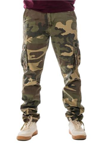 Vasego Men's Cargo Trousers - Durable Work Pants for Men with 6 Pockets - Loose Fit Men's Work Trousers - Camping Hiking Trousers | Colour: Camouflage, Size: 32