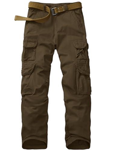 Faysfad Men's Cargo Trousers Combat Military Tactical Cotton Work Pants with Multiple Pockets(6325,Brown,36)