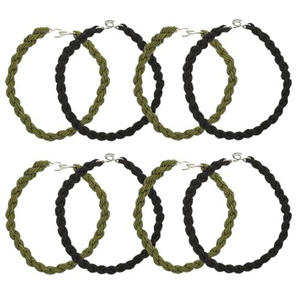 Aestustheri 8Pcs Military Boot Straps - Twisters Army Ties - Elastic Pant-Leg Bands - Trouser Clips with Metal Hooks - For Outdoor Activities (Black,Green)