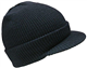 GENUINE NEW 100% WOOL PEAKED HAT US ARMY WATCH CAP OUTDOOR ARMY HEADWEAR BEANIE (Black)(Size: One Size)
