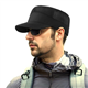 Military Hats for Men - Army Cadet Patrol Cap Short Brim Flat Top Hat Summer Breathable Adjustable Black