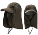 ITODA Outdoor Fishing Hat Quickly Dry Anti-UV Bucket Hat Neck Protection Sun Hats Packable Safari Cap UPF 50+ Protection Cap with Removable Neck Flap for Outdoor Fishing Trekking Gardening Army Green
