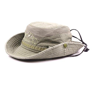 KeepSa Sun Hat Men Women Cotton Foldable Summer Anti UV Outdoor Bucket Hat Travel Hat Safari Cap with Breathable Mesh and Adjustable Chin Strap, Khaki, 58-61