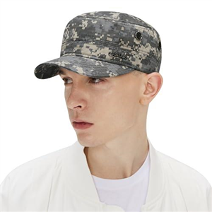 CACUSS Men's Cotton Army Cap Cadet Hat Trucker Dad Hat Military Flat Top Adjustable Classic Baseball Cap