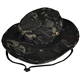QMFIVE Tactical Boonie Hat, Unisex Camouflage Rounded Hat Fisherman Sun Protection Cap for Outdoor Airsoft Paintball Climb Camping (1, Dark Night camo)