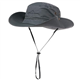 Comhats Sun Hat Men UPF 50 Wide Brim Womens Safari Hat Waterproof for Fishing Hiking Walking Trekking Gardening Windproof Grey L/XL