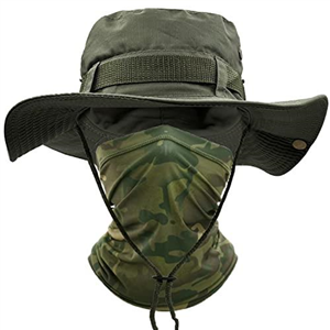 ehsbuy Fishing Hats for Men Women with Cooling Neck Gaiter Wide Brim Camo Hat Face Scarf Camouflage Military Army Hat Bucket Sun Hats Hunting Mesh Beach Cap Neck Tube