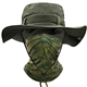 ehsbuy Fishing Hats for Men Women with Cooling Neck Gaiter Wide Brim Camo Hat Face Scarf Camouflage Military Army Hat Bucket Sun Hats Hunting Mesh Beach Cap Neck Tube