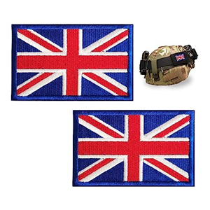 2PCS Tactical Great British Union Jack Patch,Tactical Union Jack Embroidered Flag,United Kingdom Embroidered Fabric Patch Hook and Loop Applique for Tactical Backpack,Hats Jacket Pants(8x5cm)
