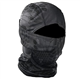FOXBI Camo Balaclava Hood Hat For Men One Hole Full Face Mask Military Neck Warmer Breathable Hunting Helmet Tactical Headwear For Sports,Black