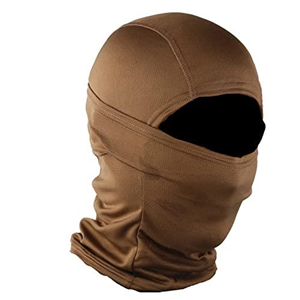 FOXBI Camo Balaclava Hood Hat For Men One Hole Full Face Mask Military Neck Warmer Breathable Hunting Helmet Tactical Headwear For Sports,Brown