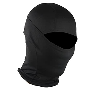 FOXBI Camo Balaclava Hood Hat For Men One Hole Full Face Mask Military Neck Warmer Breathable Hunting Helmet Tactical Headwear For Sports,Pure Black