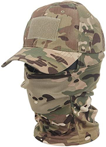 NXDRS Tactical Military Hat Camo Face Mask Bandana Balaclava Hood Headwear Baseball Cap for Tactical Training Cycling Ski Hunting (CP Camo)