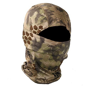 FOXBI Camo Balaclava Hood Hat For Men One Hole Full Face Mask Military Neck Warmer Breathable Hunting Helmet Tactical Headwear For Sports,Badlands