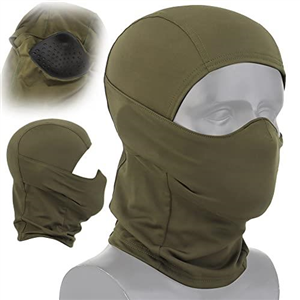 AQ zxdc Face Mask Bandana With Silica Gel Lining, Military Camo Full Head Wrap Headwear Neck Gaiter Tactical Hood For Hiking Cycling (Color : OD)