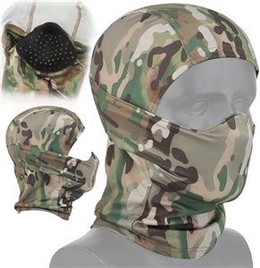 PBTMCD Cycling Face Mask Bandana With Silica Gel Lining, Hiking Camo Full Head Wrap Headwear Neck Gaiter Tactical Hood(CP)