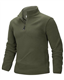 33,000ft Men's Fleece Pullover Warm Half Zip Microfleece Jacket Lightweight Outdoor Sweatshirt Thermal Top with 2 Pockets for Autumn Winter, Hiking, Work, Olive Green M
