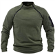 Generic Men's Green Fleece Pullover | Military Outdoor Zipper Sweatshirt | Warm Tactical Combat Jacket | Army Windproof Pullover Sports Sweater Tops for Fishing Hiking Winter Fleece Jumper XL