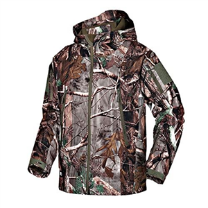 Kelmon Men's Tactical Softshell Jacket Multifunctional Outdoor Camouflage Military Fleece Lining Waterproof Windproof Warm Hood Coat, Tree, XL